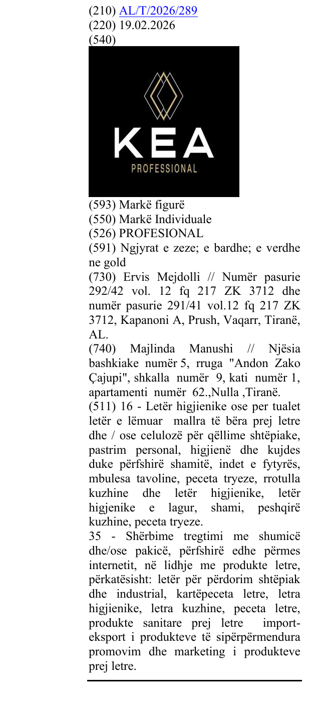 Zëri i markës PROFESIONAL në buletin
