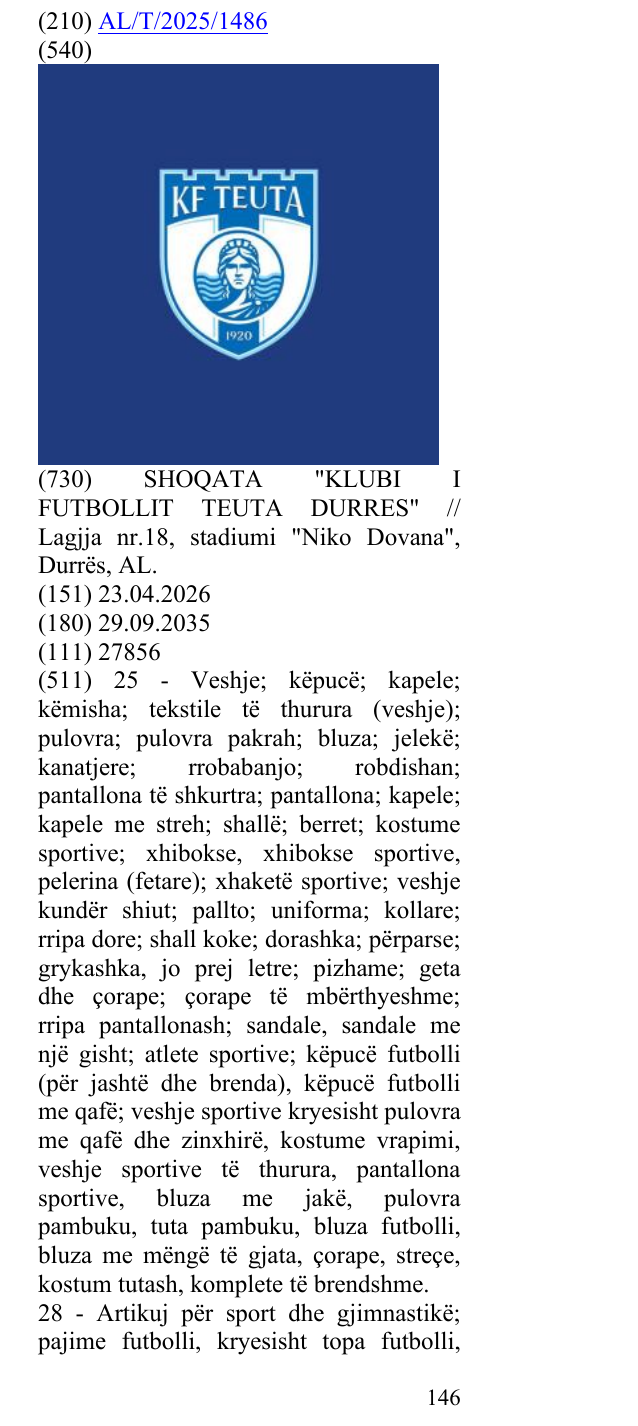 Zëri i markës 1920; KF në buletin