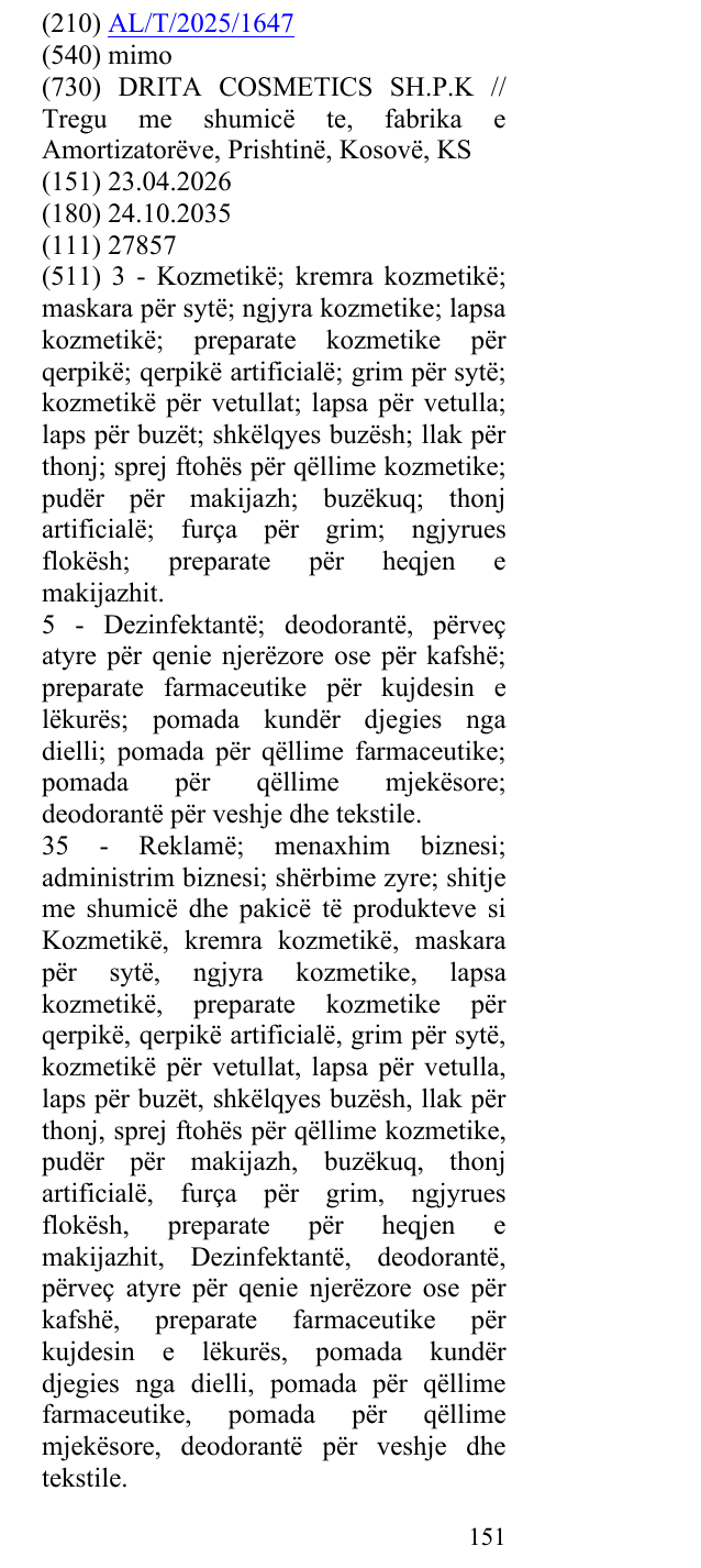 Zëri i markës mimo në buletin