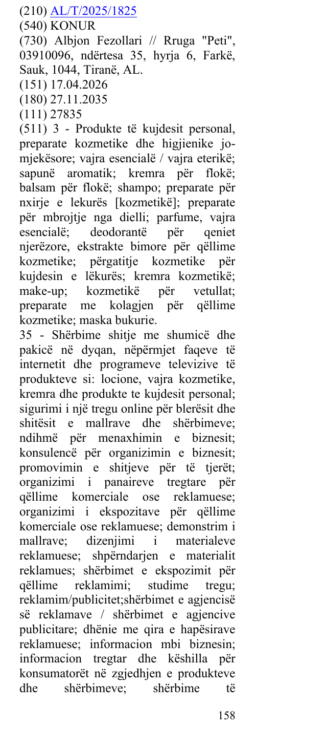 Zëri i markës KONUR në buletin