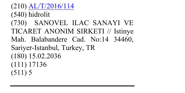 Zëri i markës hidrolit në buletin