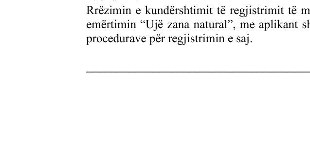 Zëri i markës Ujë zana mineral në buletin