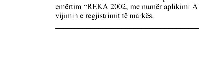 Zëri i markës REKA 2002 në buletin
