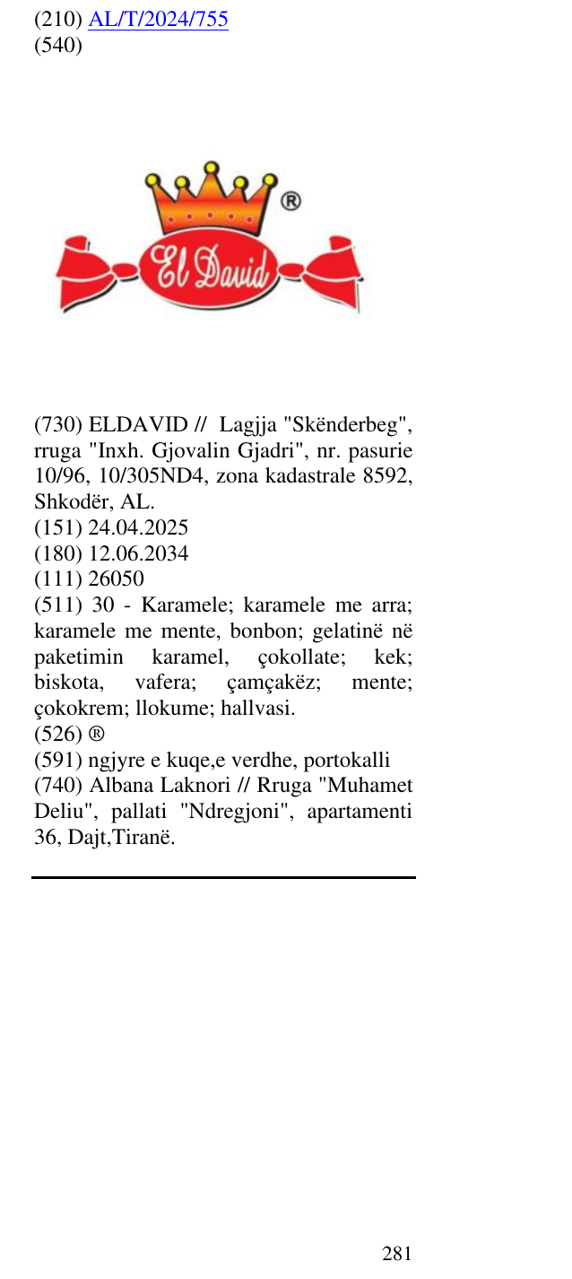 Zëri i markës ® në buletin