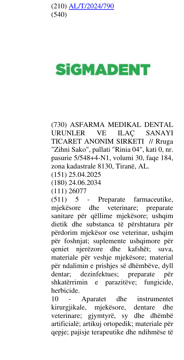 Zëri i markës DENT në buletin