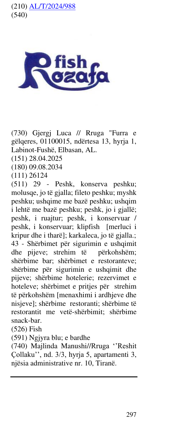 Zëri i markës Fish në buletin