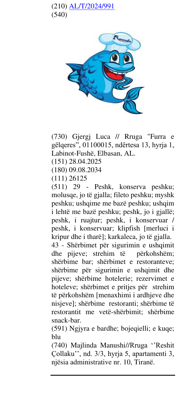 Zëri i markës Rozafa në buletin