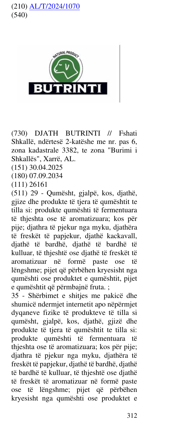 Zëri i markës Natural Product në buletin
