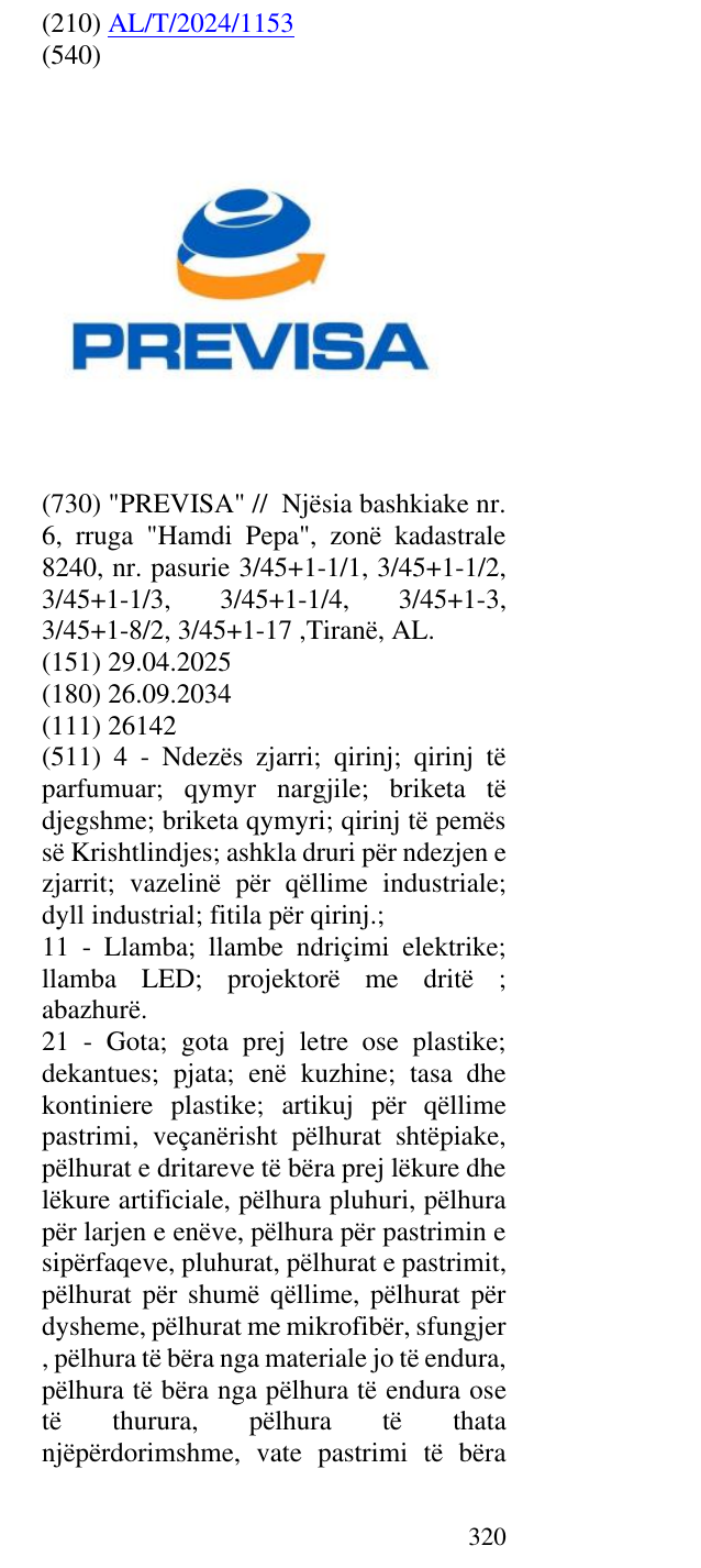 Zëri i markës PREVISA në buletin