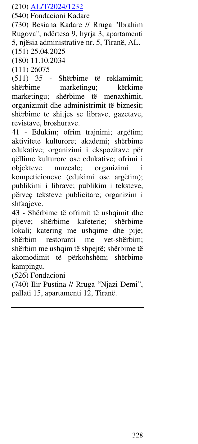 Zëri i markës Fondacioni Kadare në buletin