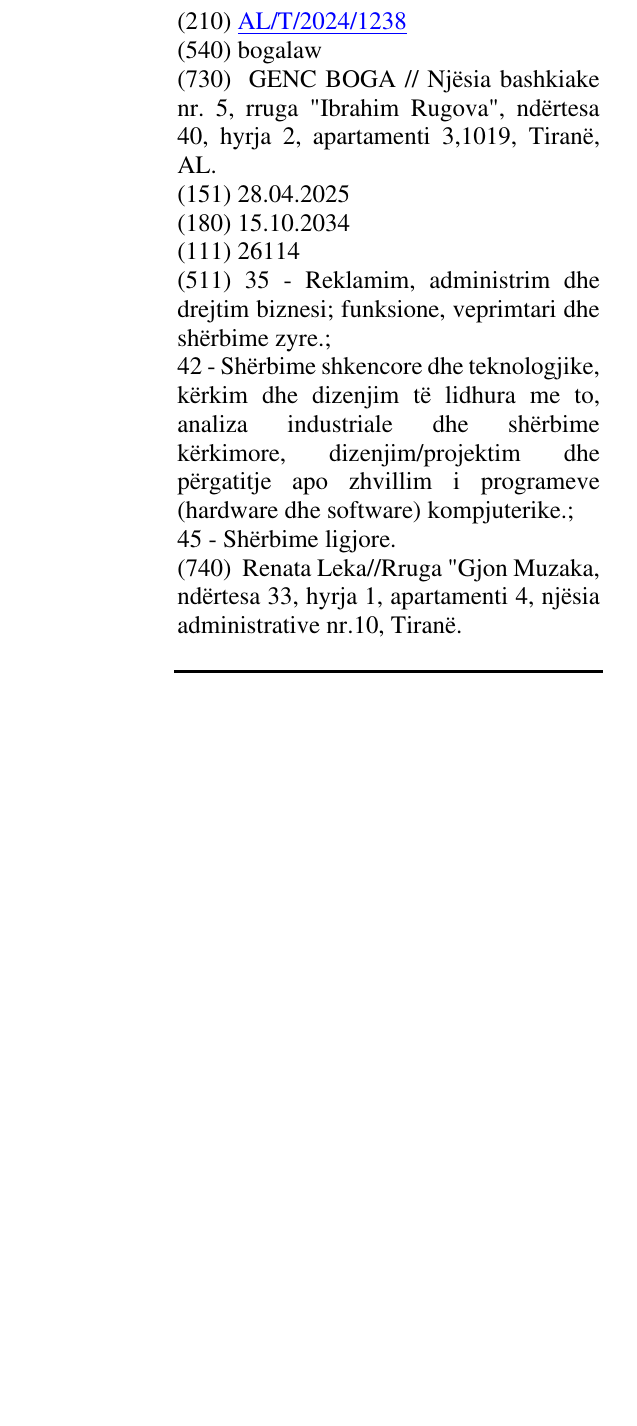 Zëri i markës bogalaw në buletin