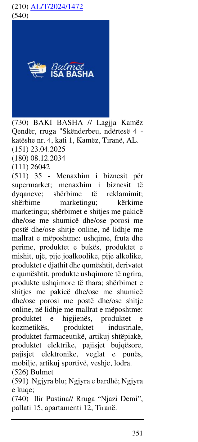 Zëri i markës Bulmet në buletin
