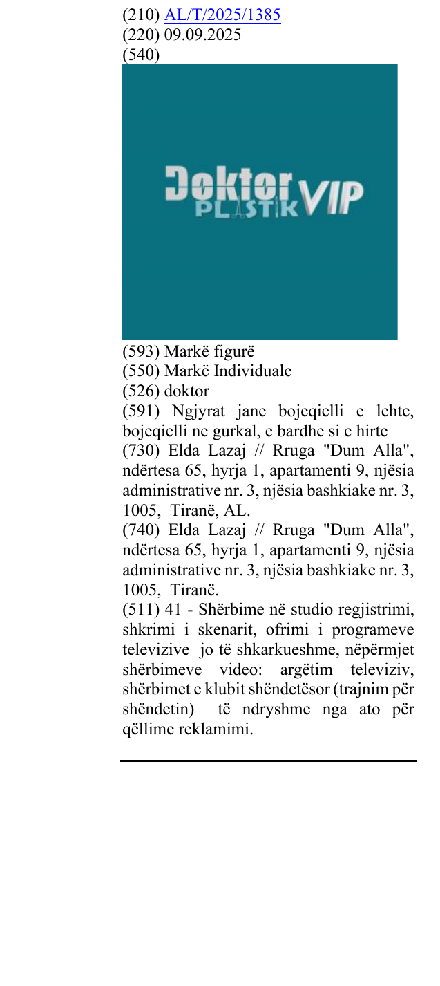 Zëri i markës doktor në buletin