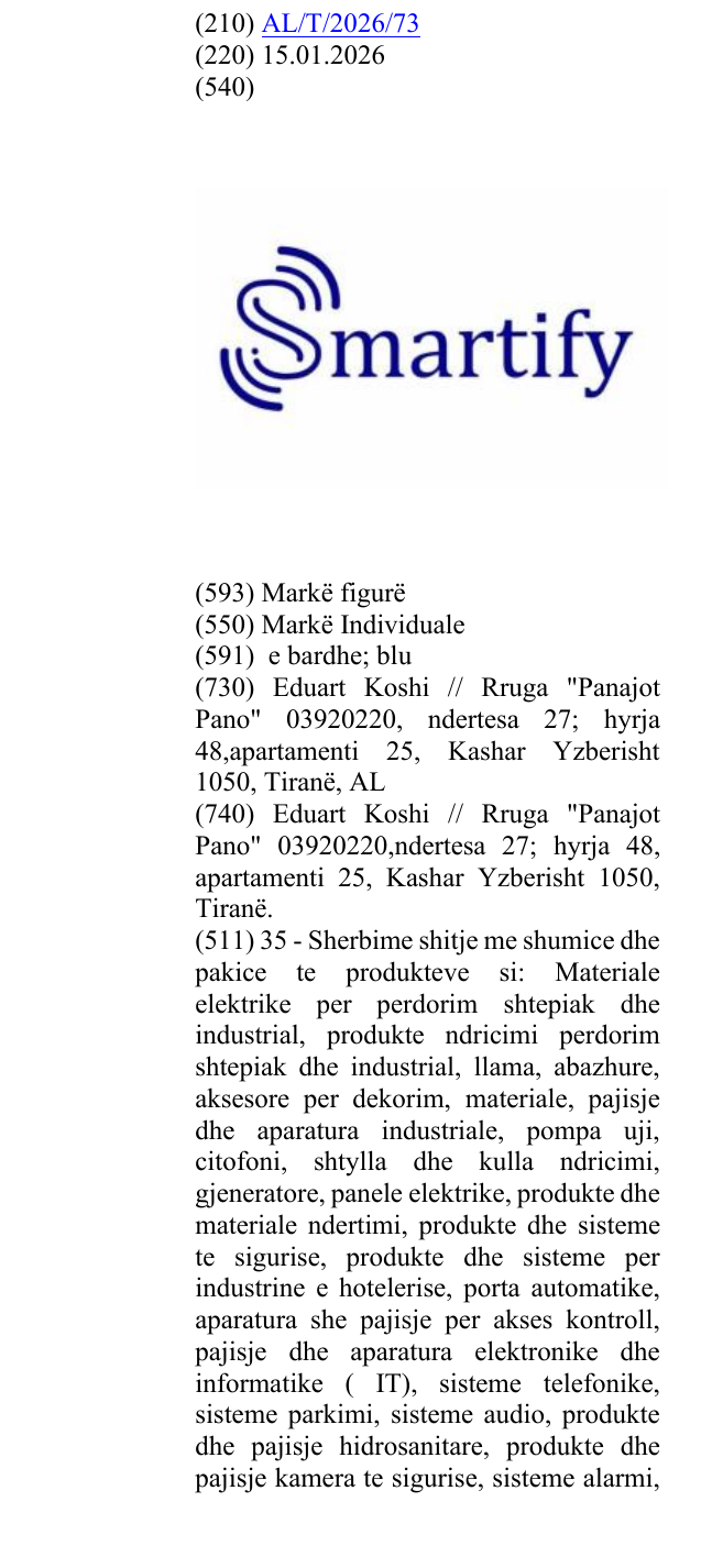 Zëri i markës SMARTIFY në buletin