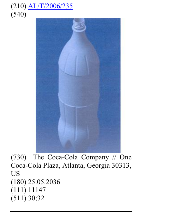Zëri i markës PET CONTOUR BOTTLE në buletin