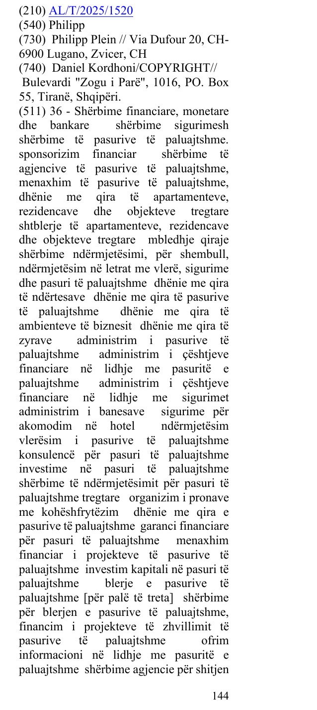 Zëri i markës Philipp në buletin