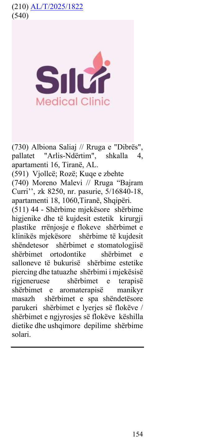Zëri i markës Silur Medical Clinic në buletin