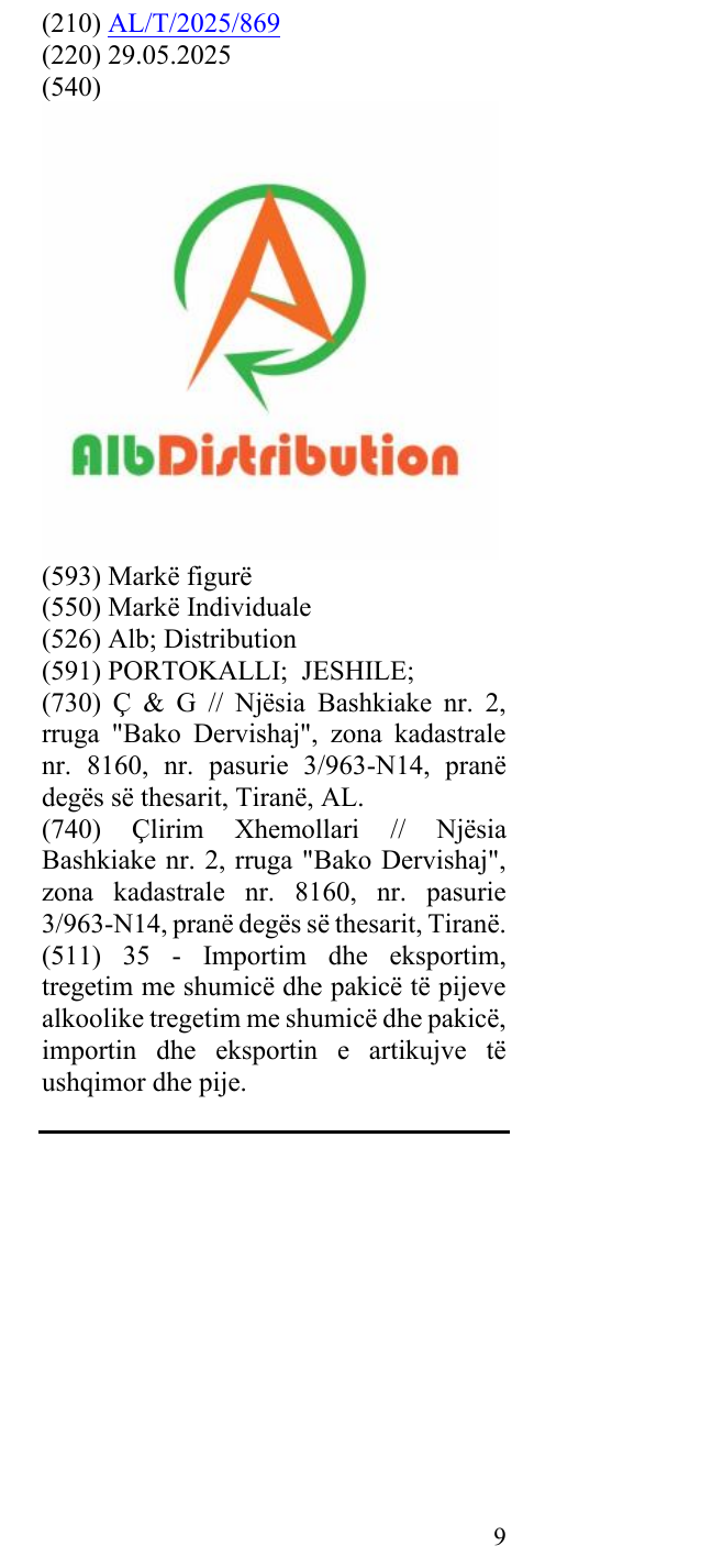 Zëri i markës Alb; Distribution në buletin