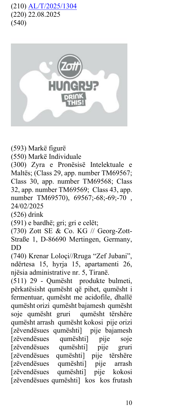 Zëri i markës drink në buletin
