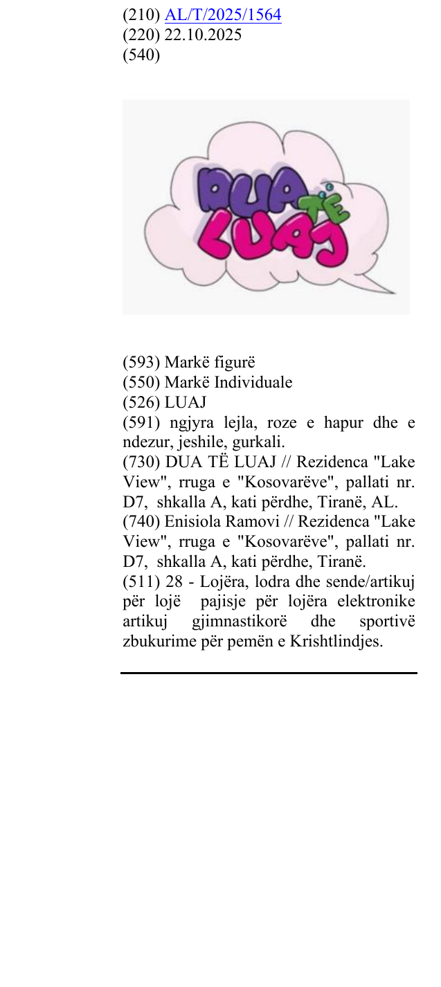 Zëri i markës LUAJ në buletin