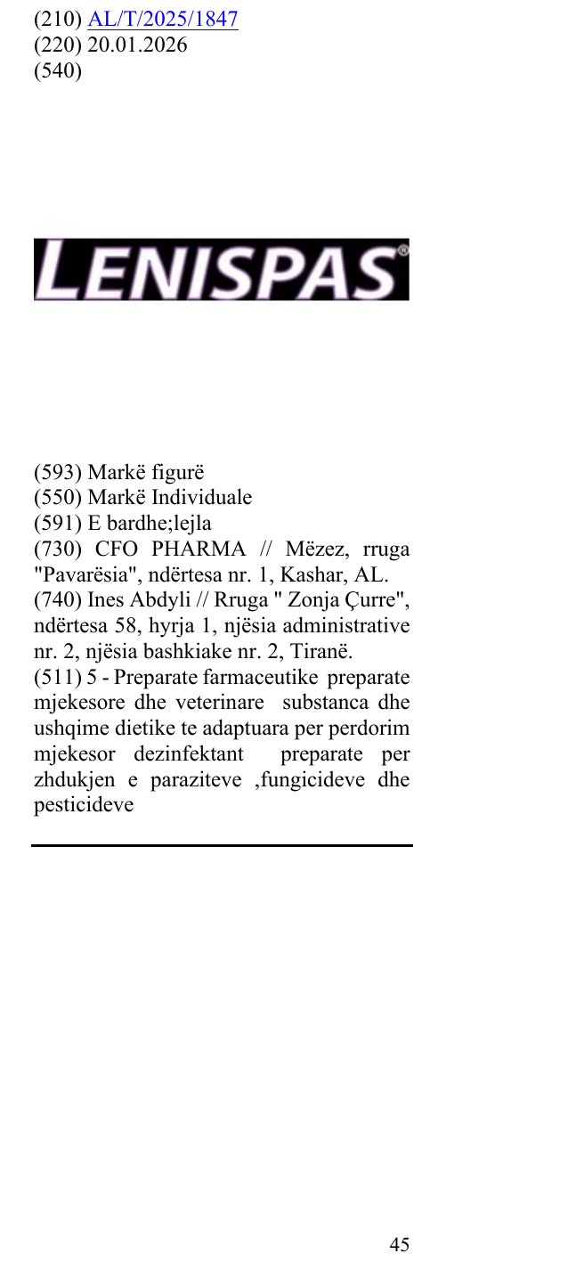 Zëri i markës LENISPAS në buletin