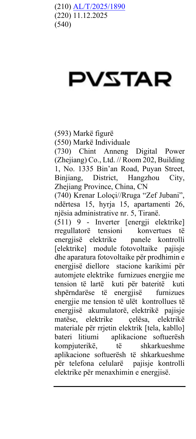 Zëri i markës PVSTAR në buletin