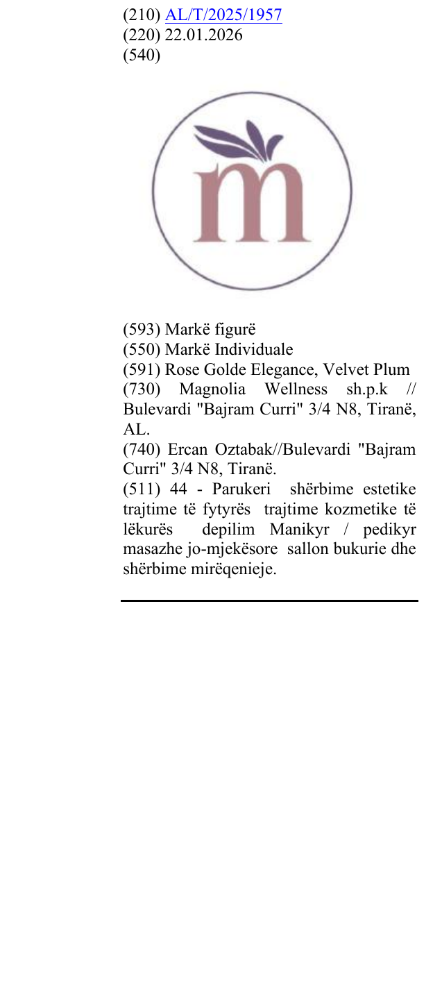 Zëri i markës M në buletin