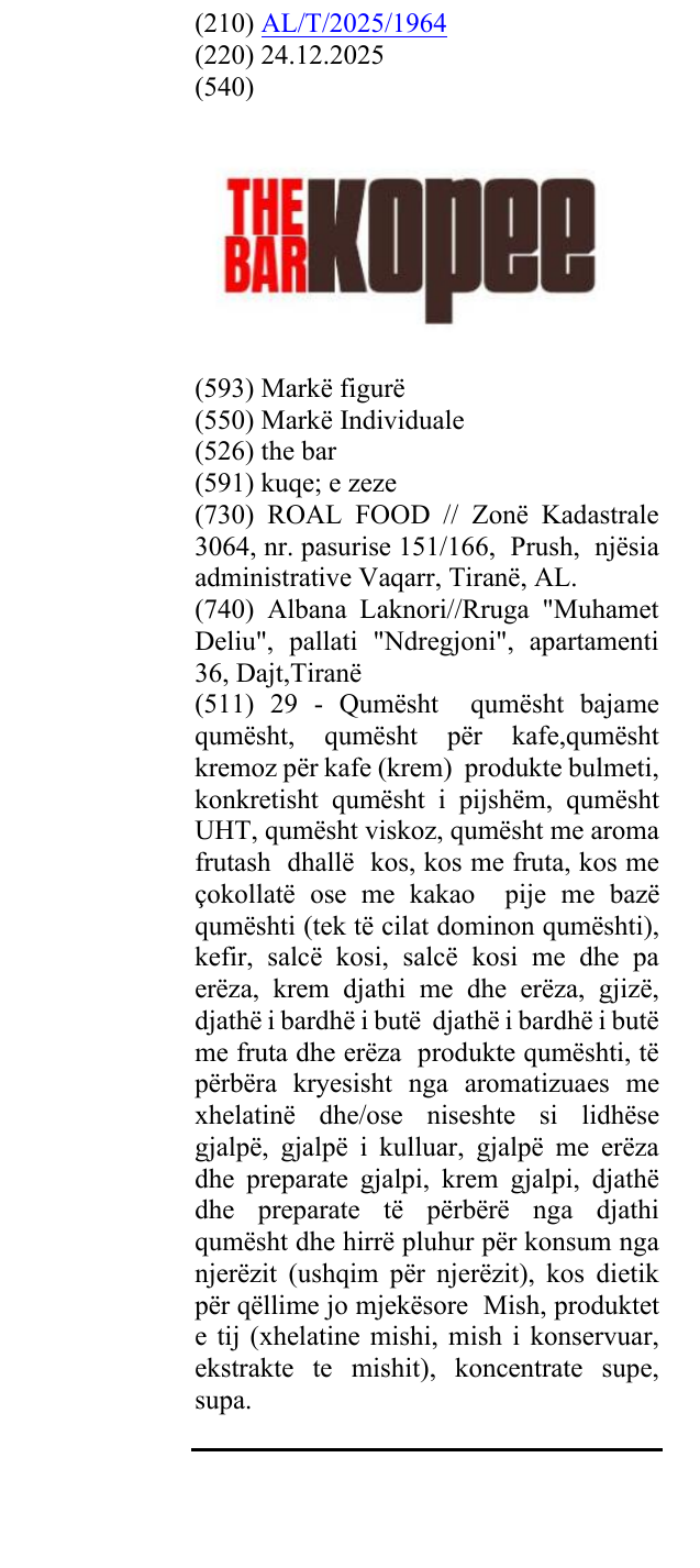 Zëri i markës the bar në buletin
