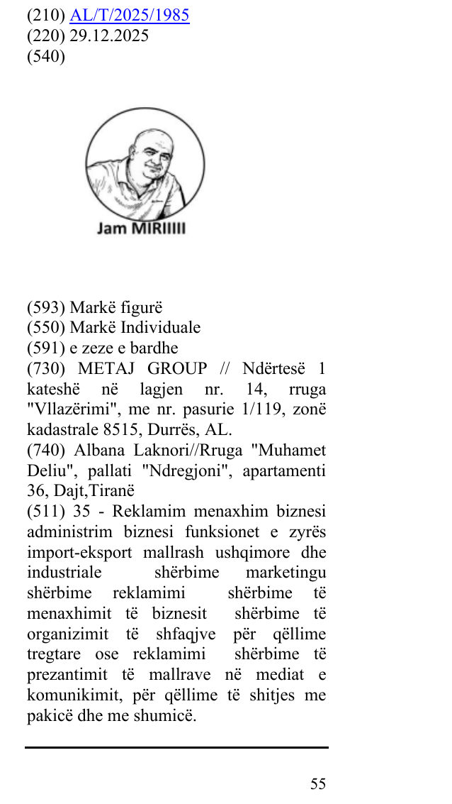 Zëri i markës JAM MIRIIIII në buletin