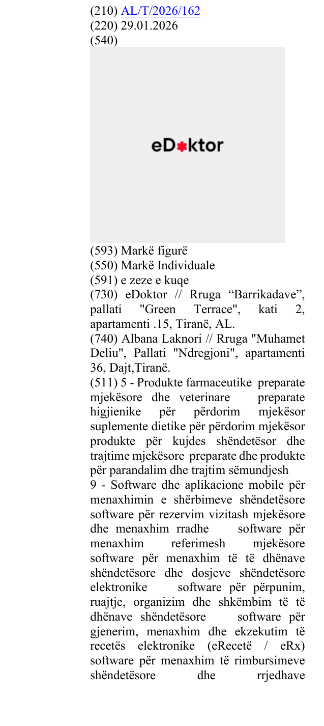 Zëri i markës eDoktor në buletin