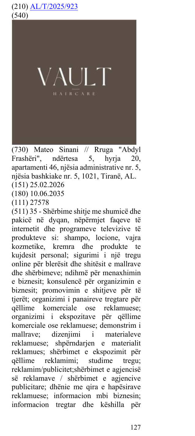 Zëri i markës Haircare në buletin