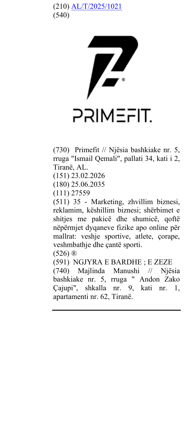 Zëri i markës ® në buletin