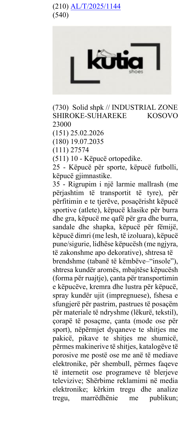 Zëri i markës shoes në buletin