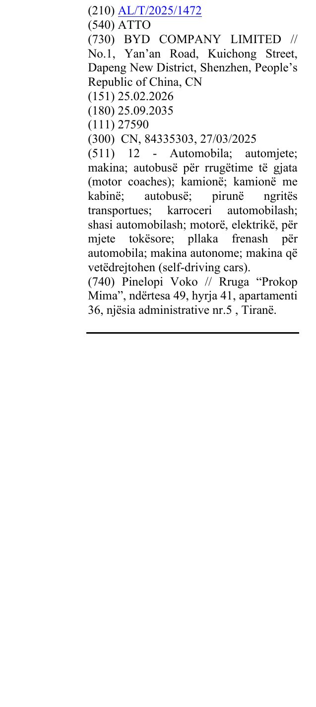 Zëri i markës ATTO në buletin