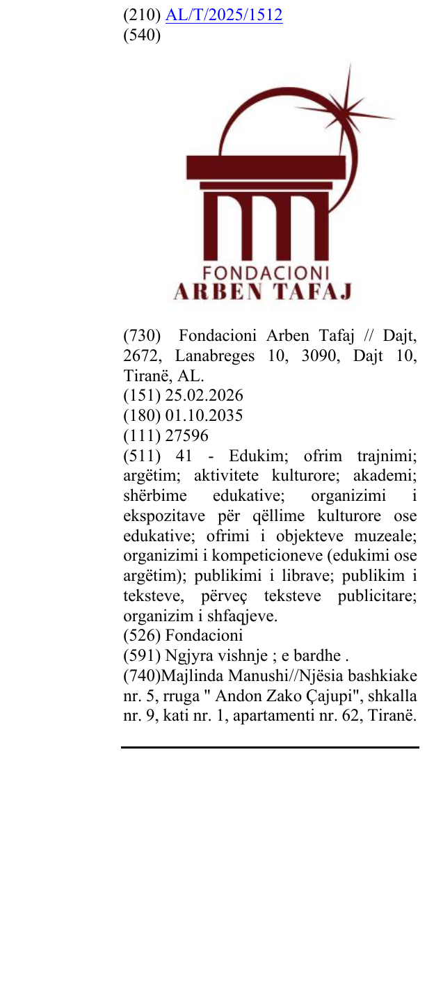 Zëri i markës Fondacioni në buletin