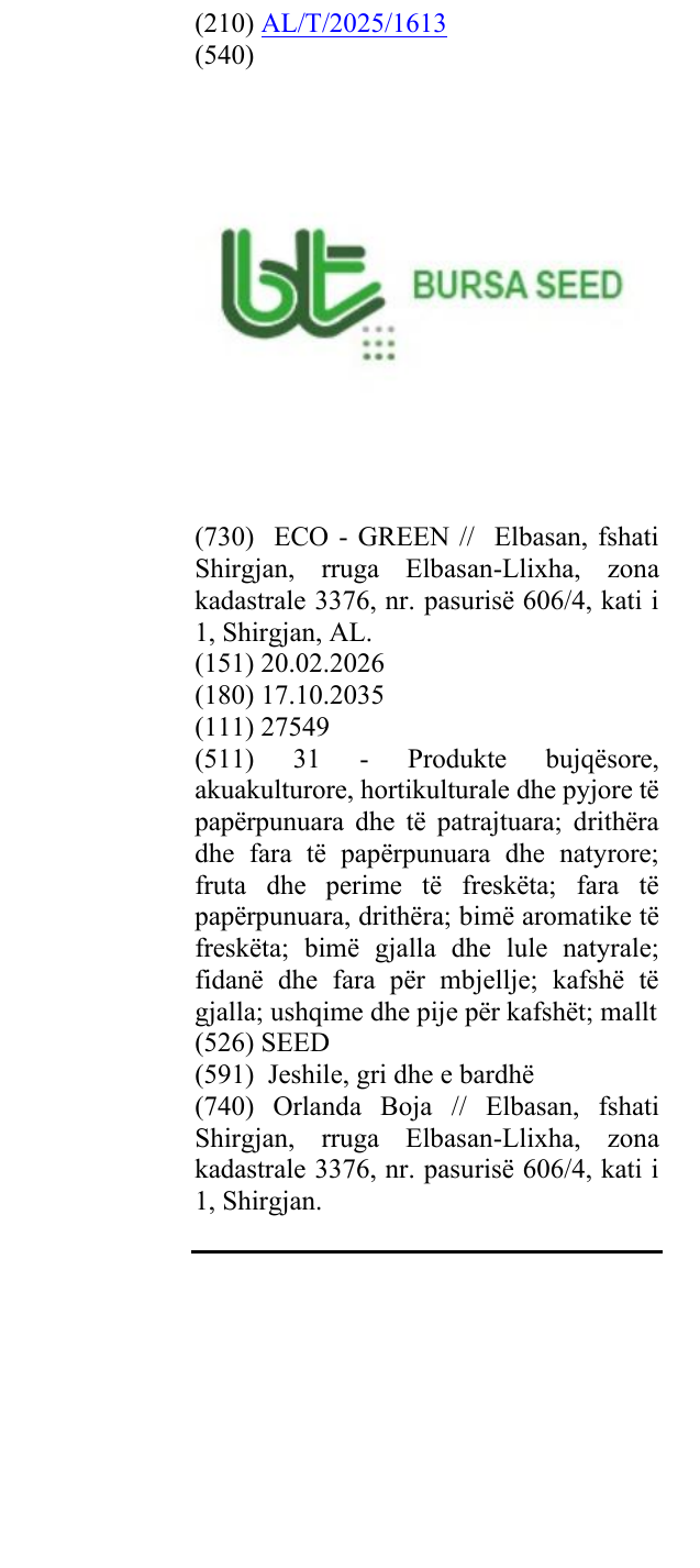 Zëri i markës SEED në buletin