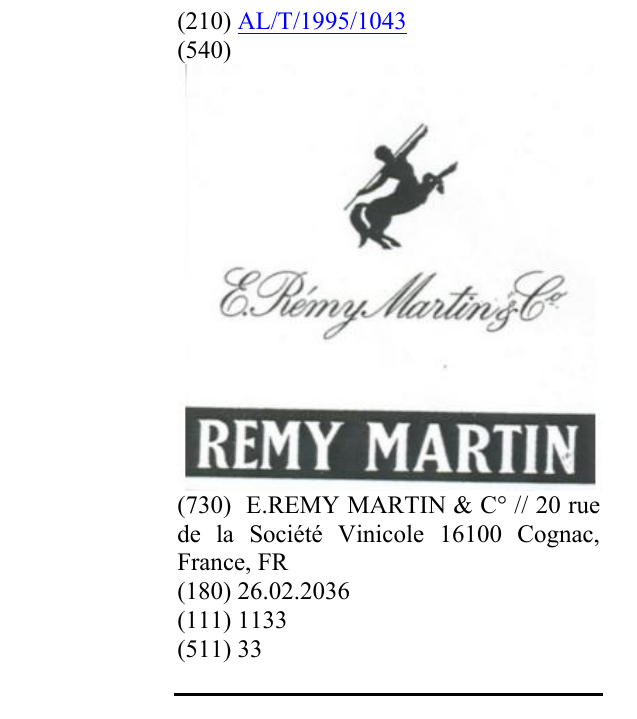 Zëri i markës REMI MARTIN në buletin