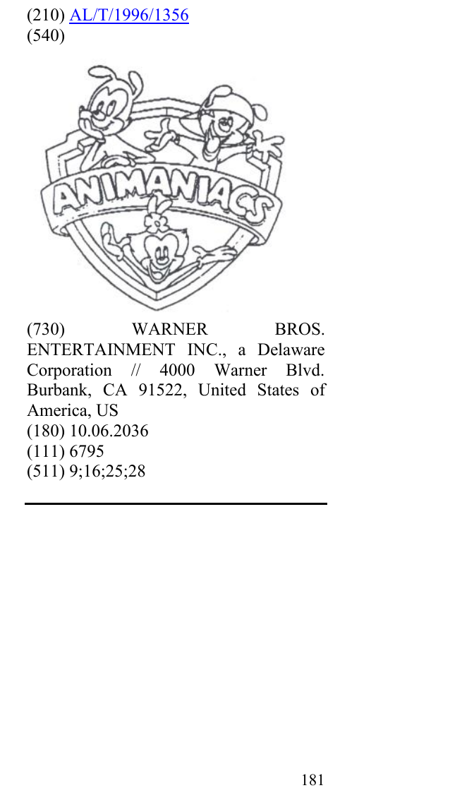 Zëri i markës ANIMANIACS në buletin