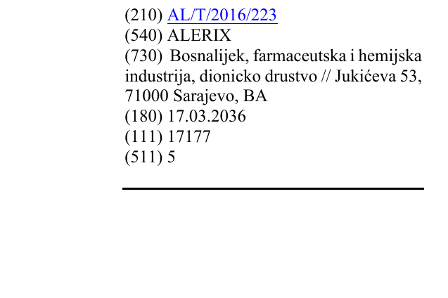 Zëri i markës ALERIX në buletin