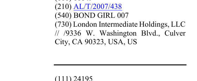 Zëri i markës BOND GIRL 007 në buletin