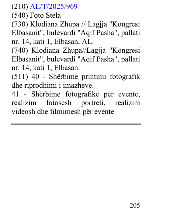 Zëri i markës Foto Stela në buletin