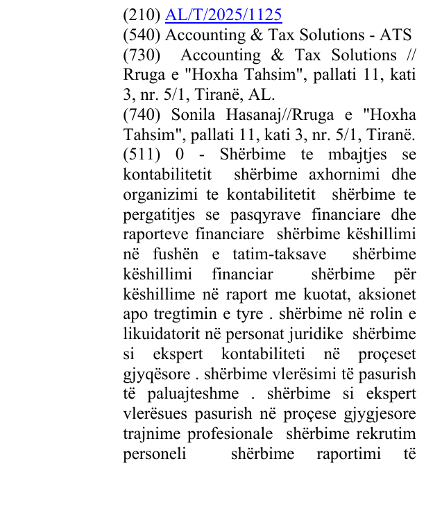 Zëri i markës Accounting & Tax Solutions - ATS në buletin