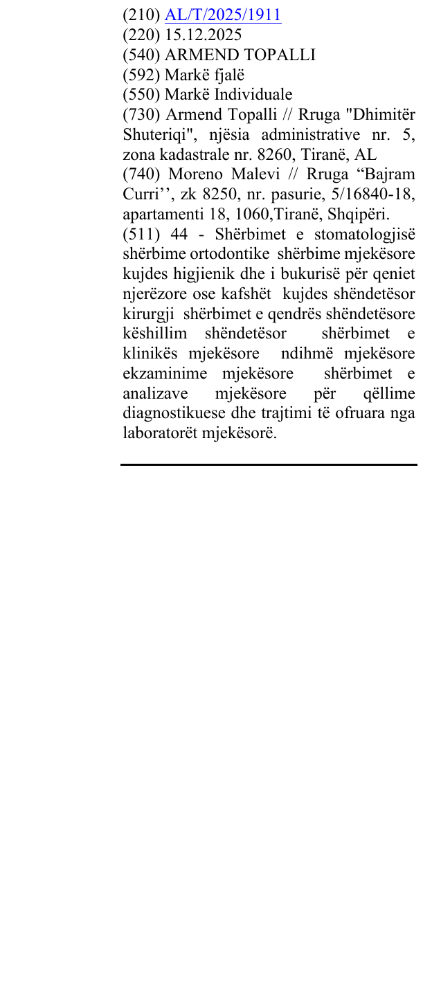 Zëri i markës ARMEND TOPALLI në buletin