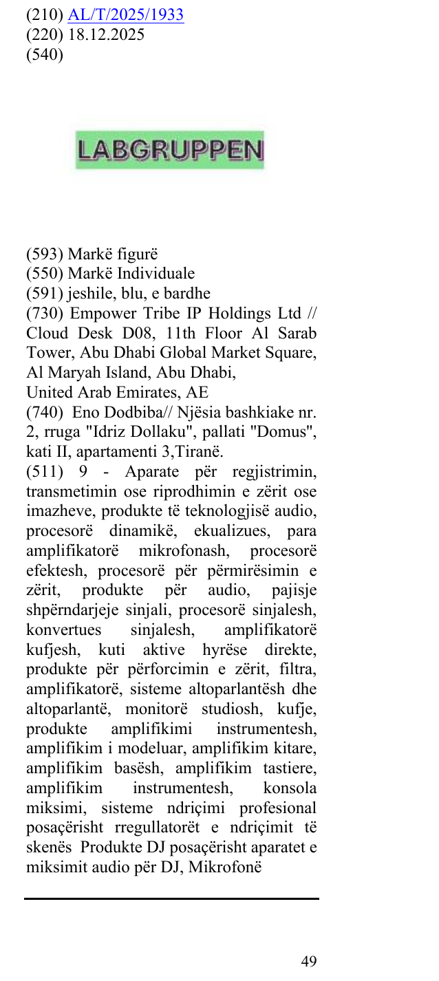 Zëri i markës labgruppen në buletin