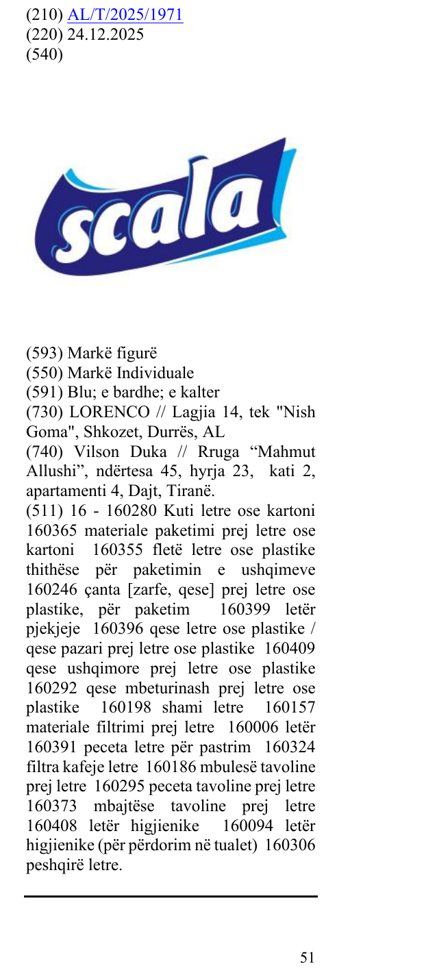 Zëri i markës scala në buletin