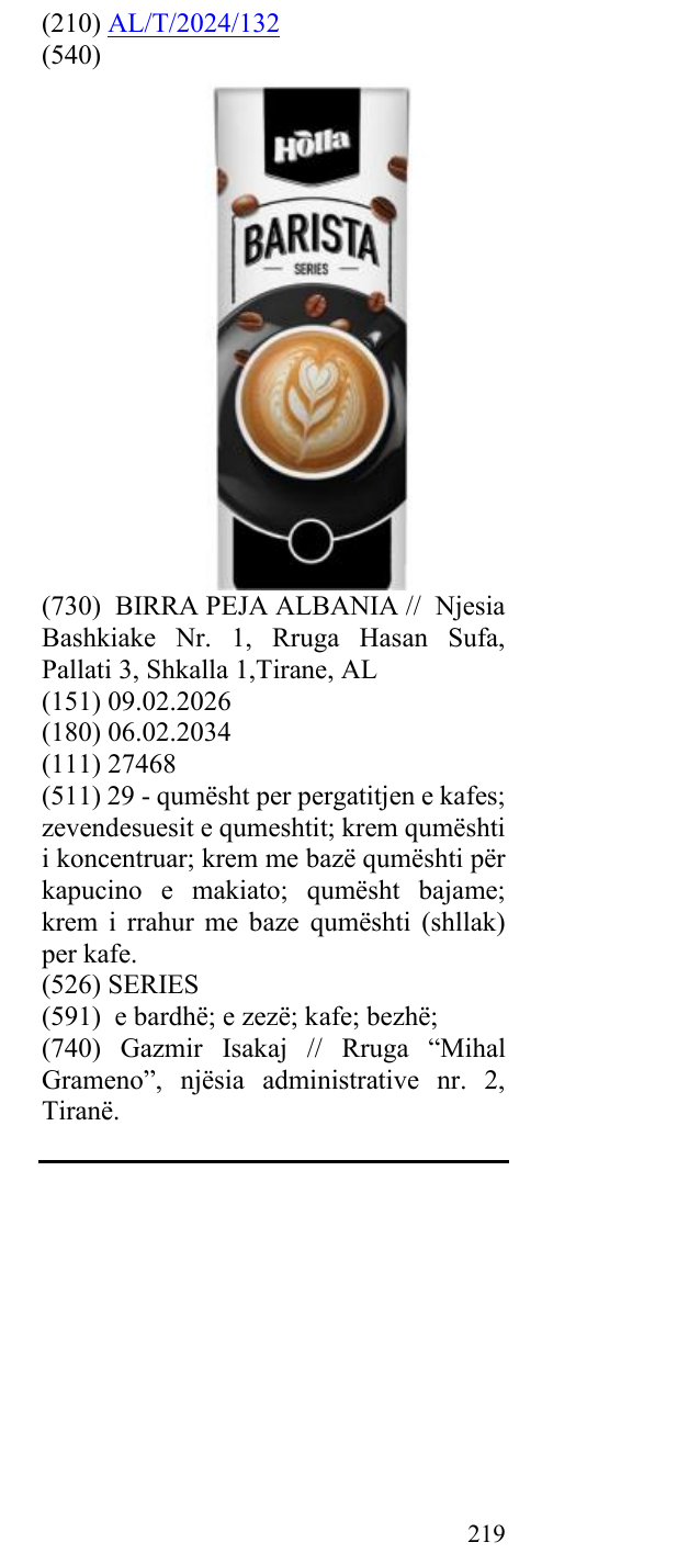 Zëri i markës SERIES në buletin