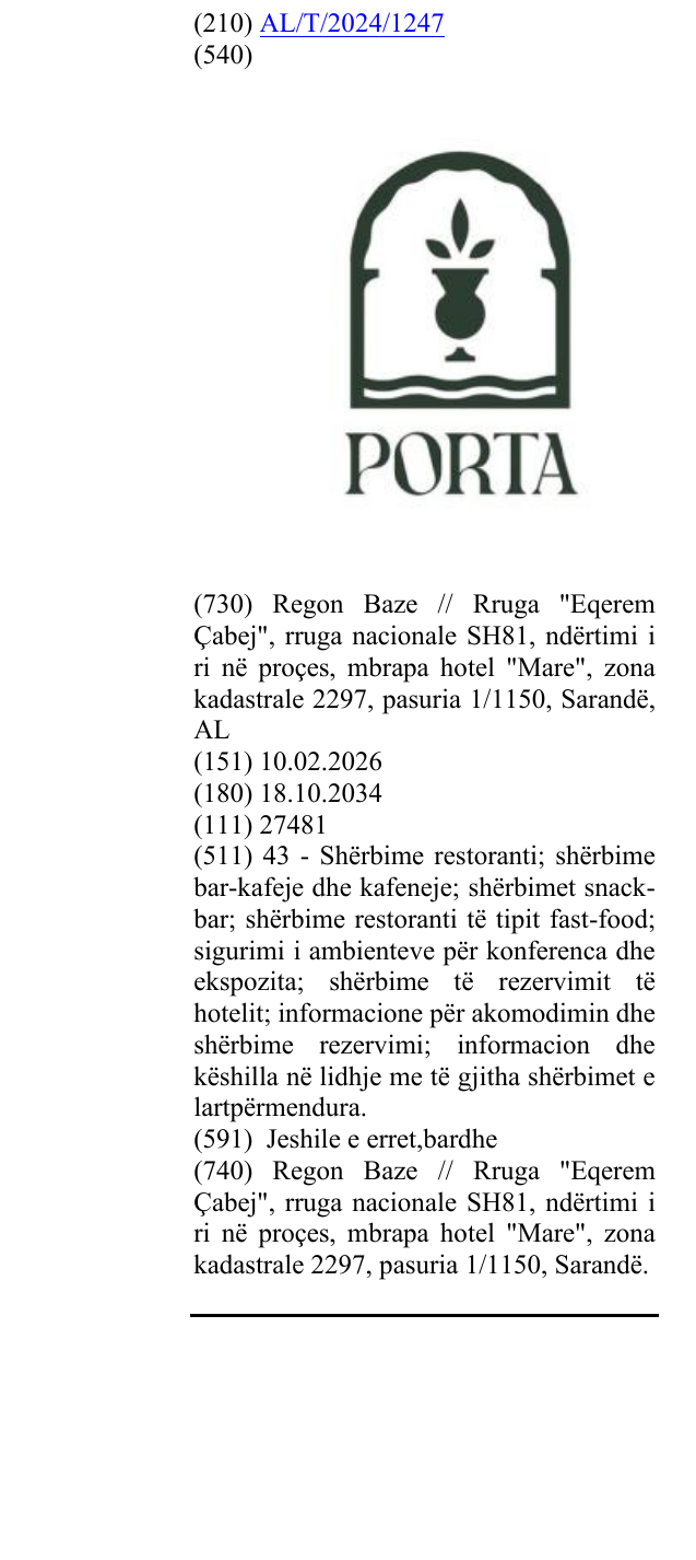 Zëri i markës Porta në buletin