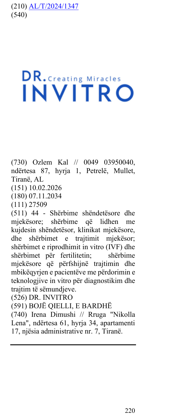 Zëri i markës DR. INVITRO në buletin