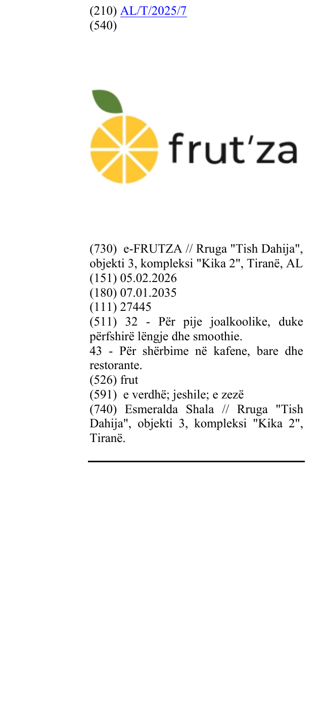 Zëri i markës frut në buletin