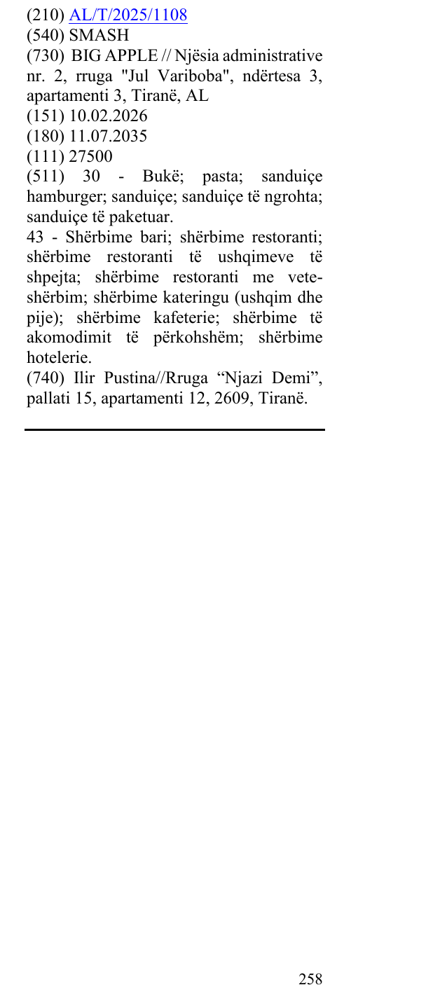 Zëri i markës SMASH në buletin